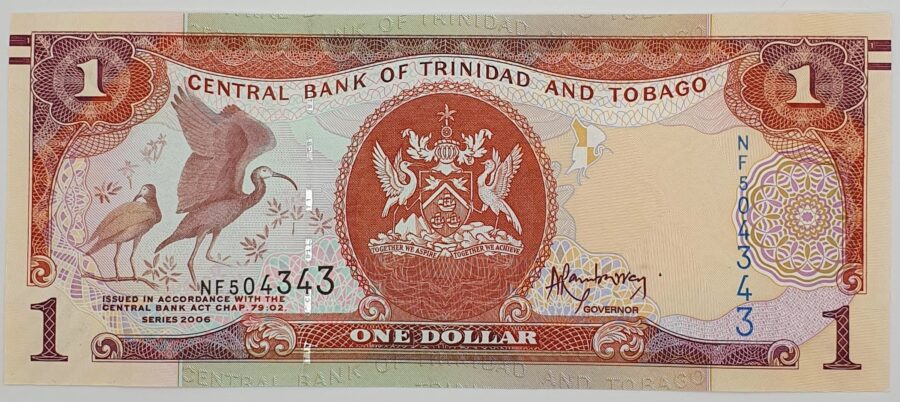 Front of Trinidad and Tobago one dollar banknote from 2006 made by Numicorner.com